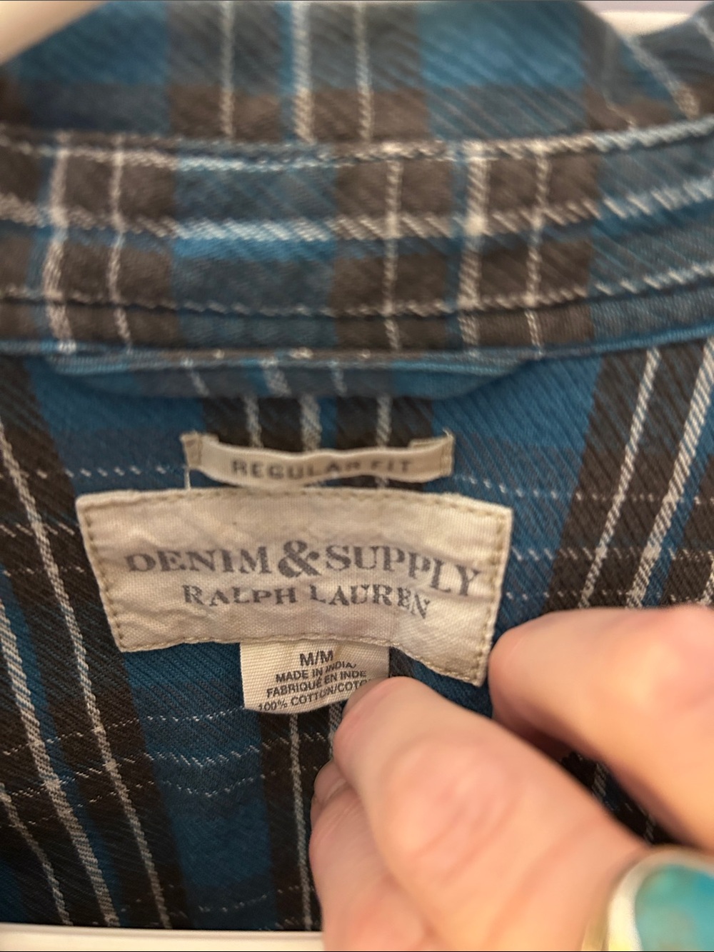 Men’s Ralph Lauren/DENIM & SUPPLY Plaid Button-Up Shirt. Light, chambray, feel. - Picture 3 of 4